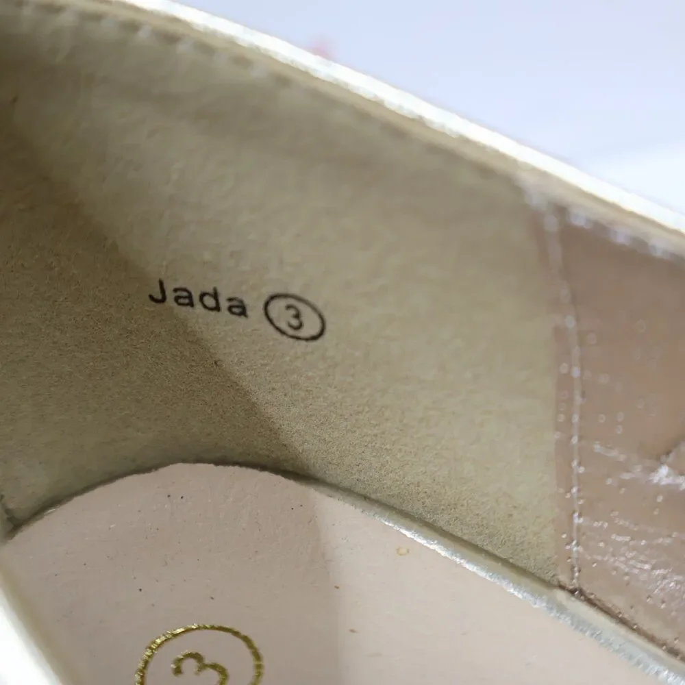 PANDANINJIA Girls Heels, Dress Shoes for Girls, Mary Jane Gold, Sequin SIZE 3